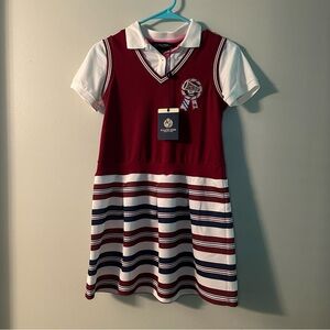 E-Land Kids Red and White Polo Dress (Size 12-14)